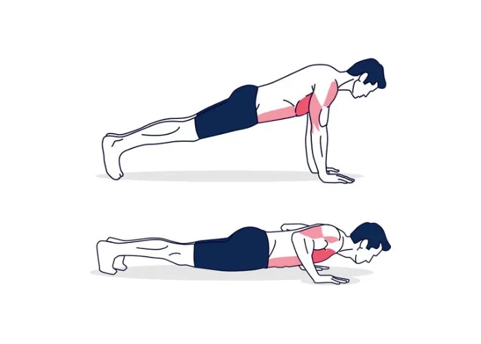 Flexiones de tríceps con manos juntas