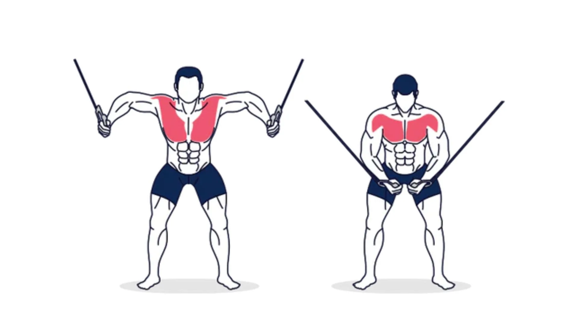 Cruce de polea alta para el pectoral bajo