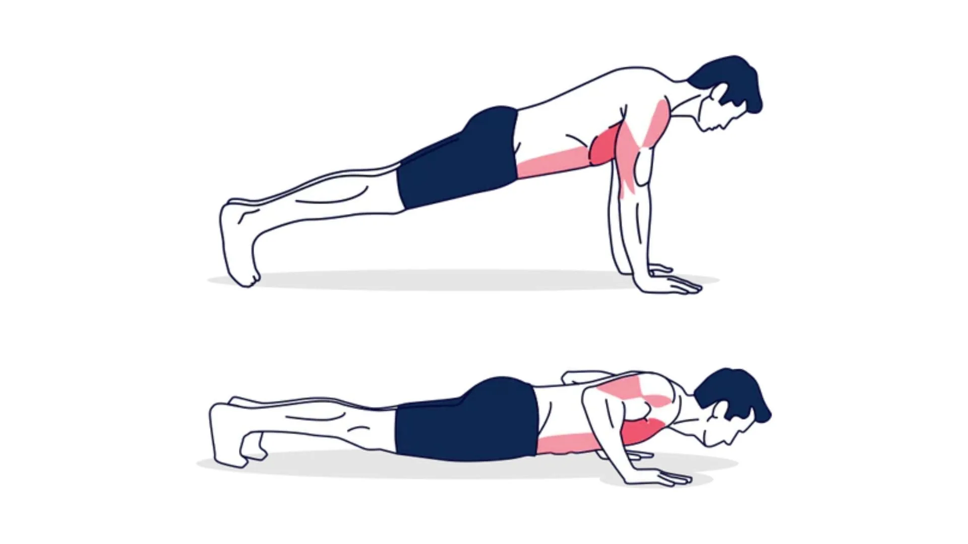 Flexiones para el pectoral con peso corporal