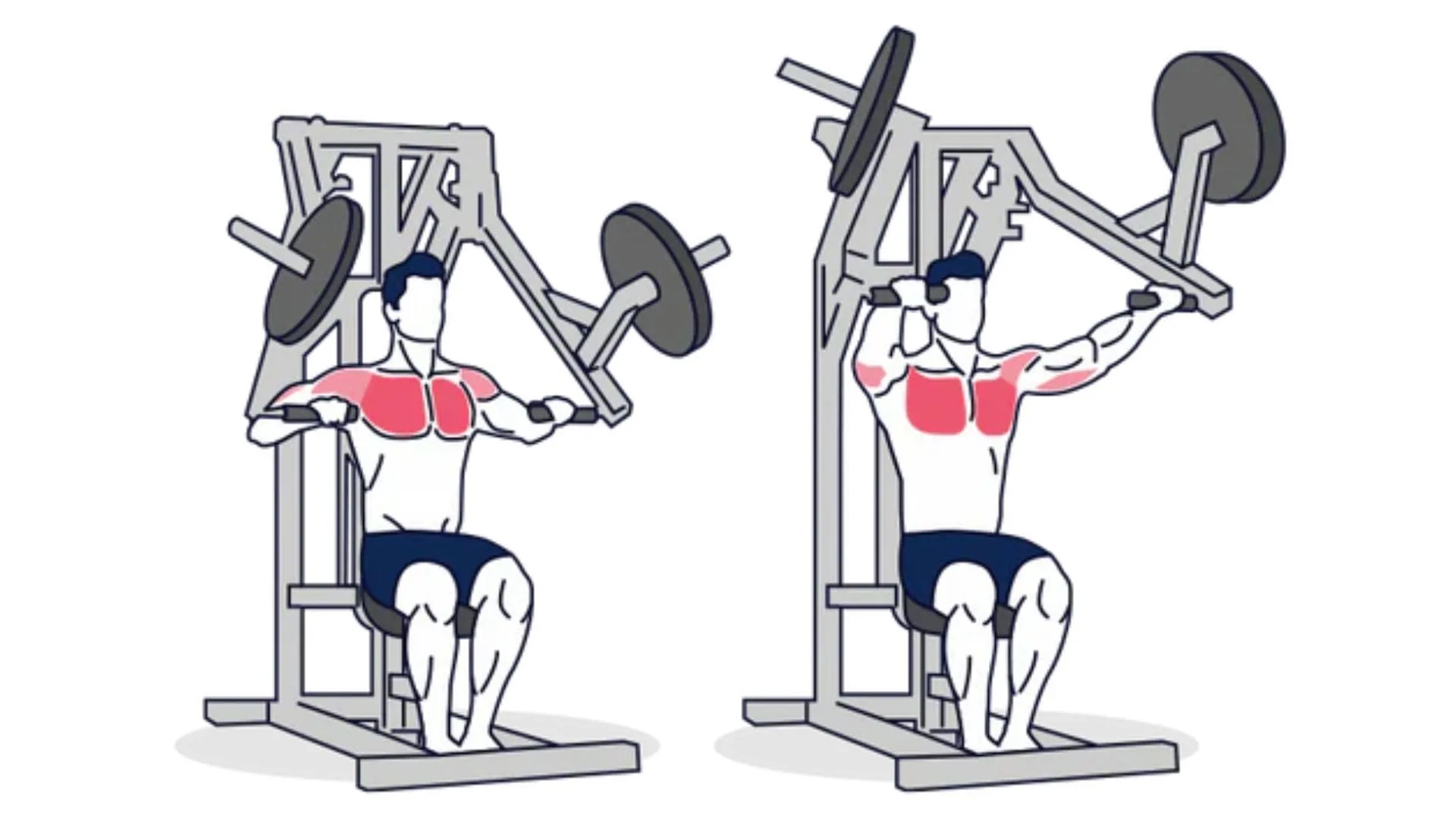 Press en máquina diagonal para el pectoral superior